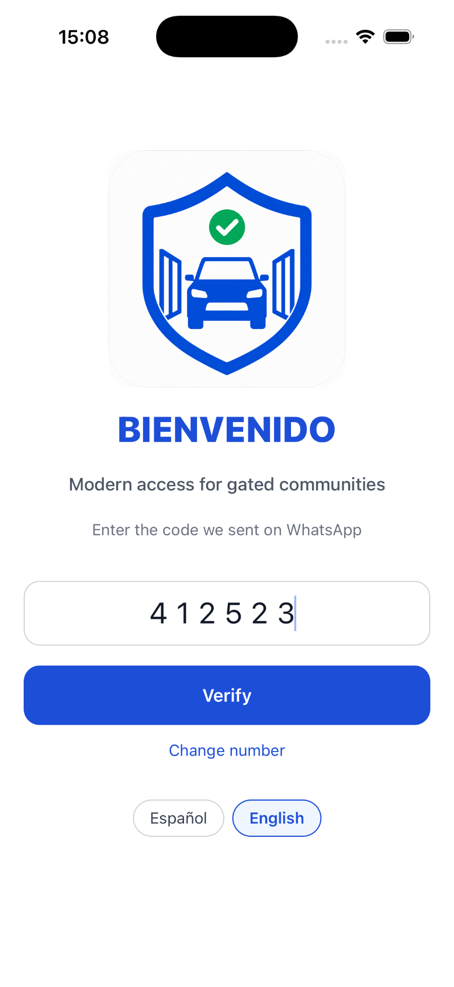Enter the WhatsApp security code