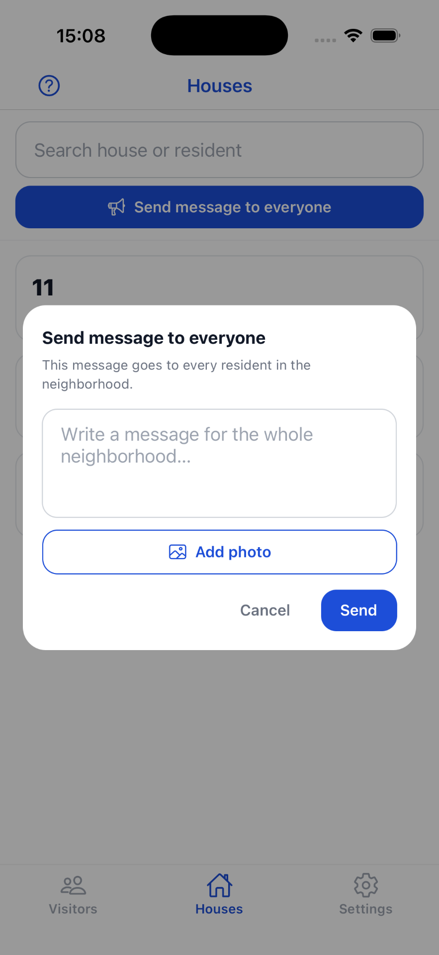 Send message to everyone dialog